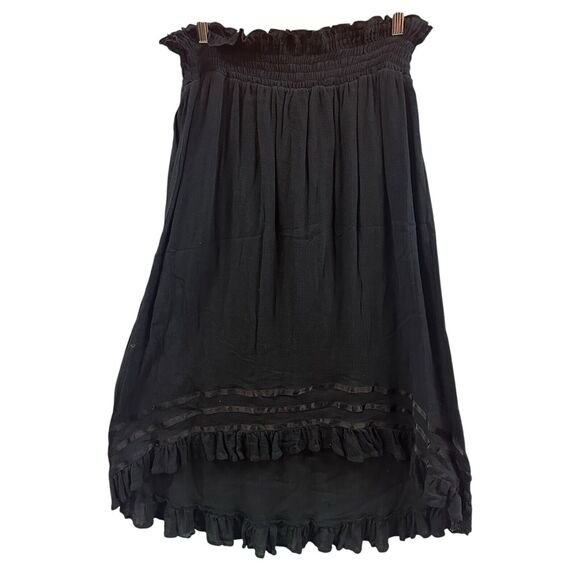Chaudry KC Skirt Women Small Black Pull On High Low Boho Fairy Whimsygoth Witchy - Picture 1 of 9
